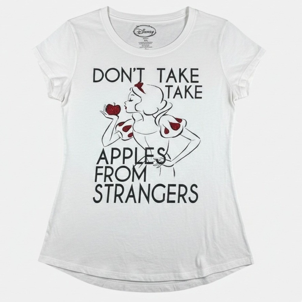 Disney‎ Snow White Dont Take Apples From Strangers Graphic T-Shirt White Size XL